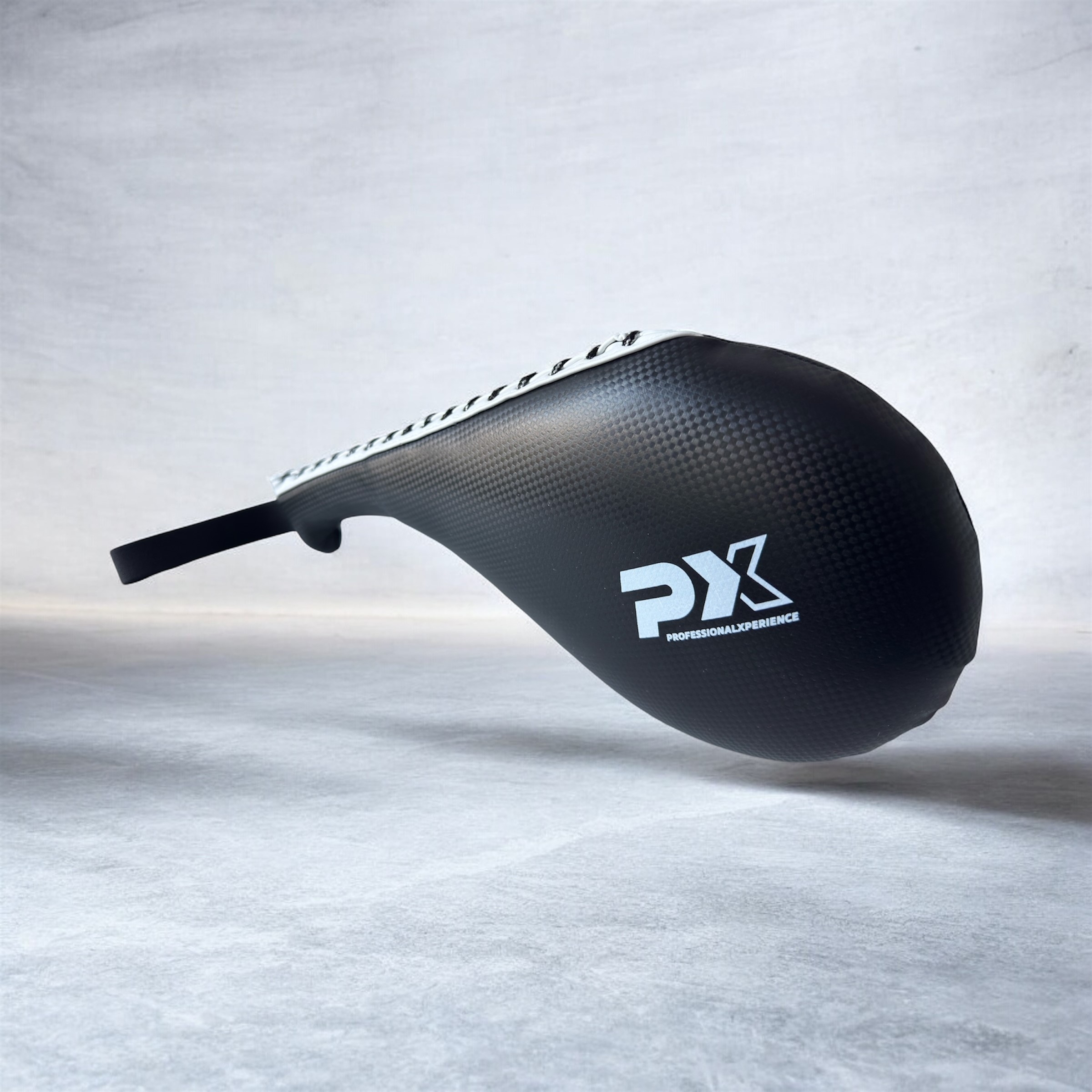 PX Taekwondo racket mitt, PU black/white, single