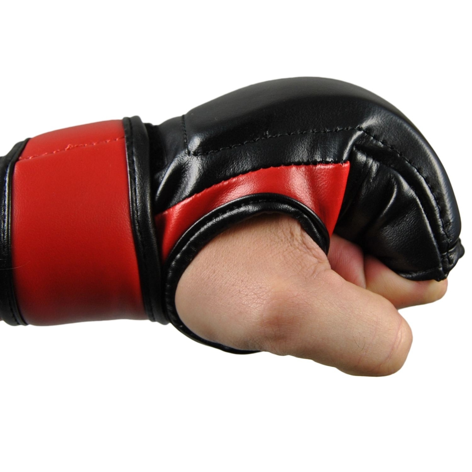 MMA glove PU size M, black-red colour MMA glove PU size M, black-red colour