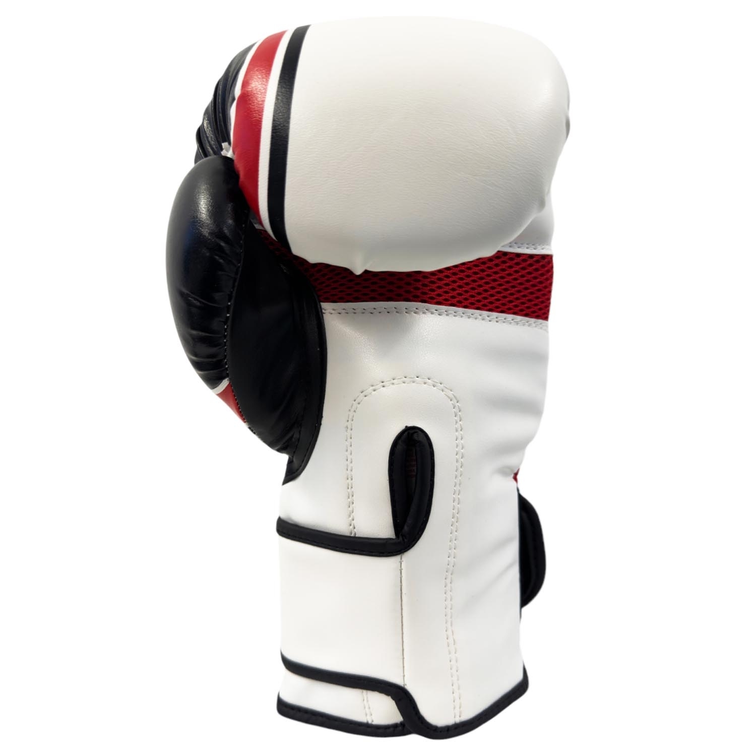 PX Boxing gloves, Artifical leather, white-black-red, 12oz PX Boxing gloves, Artifical leather, white-black-red, 12oz
