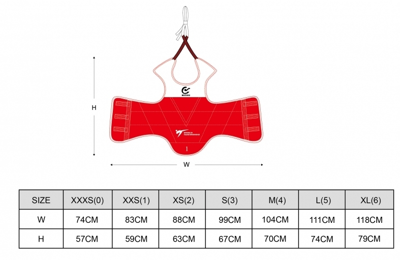 WACOKU WTF-reversible chestguard Gr 4 M