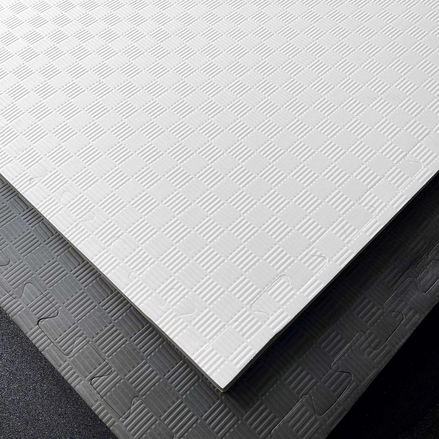 Kampfsportmatten weiß/ gelb 100x100x2cm