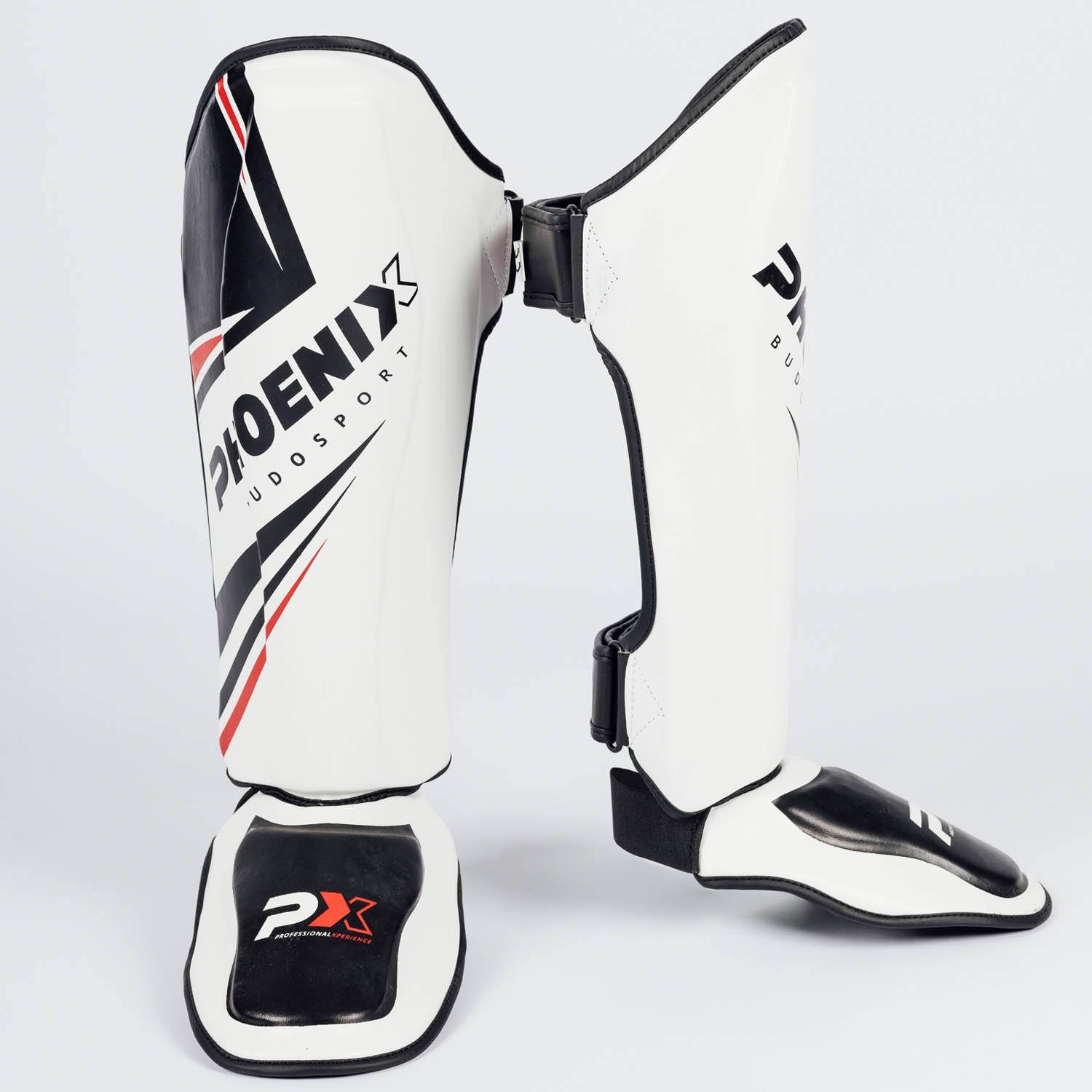 PX Schienbeinspann Schützer, PU, weiß-schwarz-rot, XL PX Schienbeinspann Schützer, PU, weiß-schwarz-rot, XL