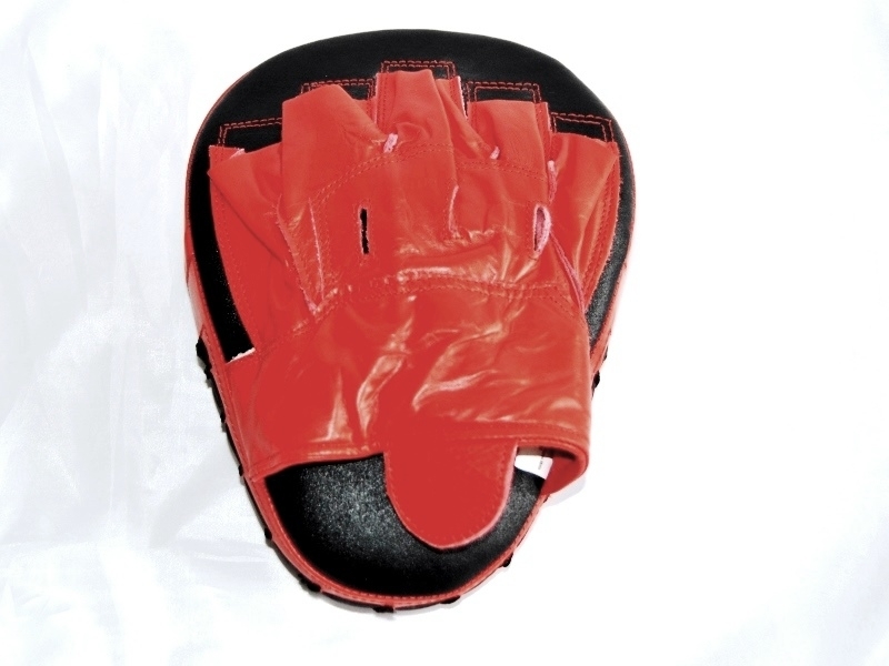 Focus mitt, curved, leather, red+black Focus mitt, curved, leather, red+black