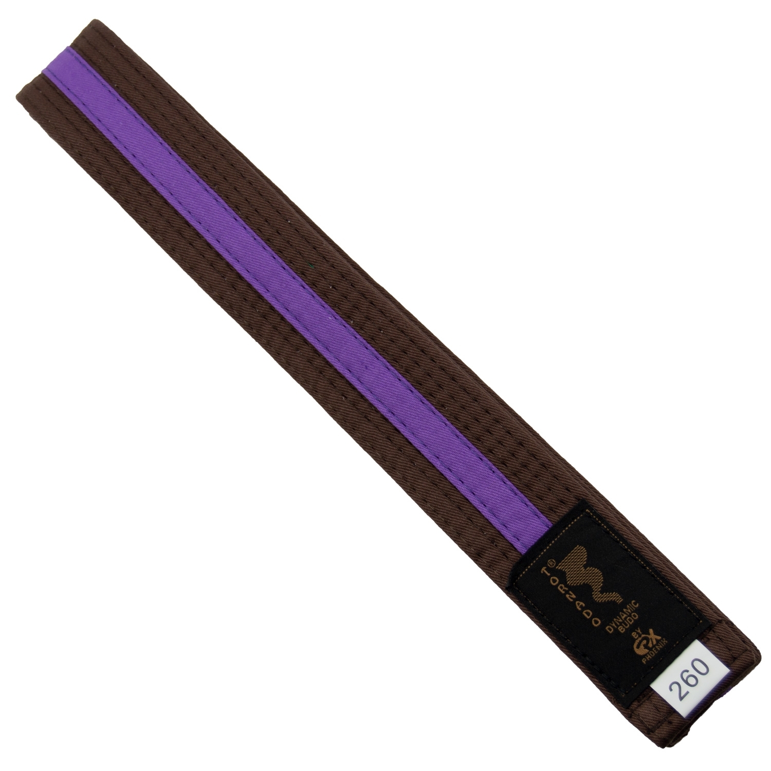 2-colour belt, brown-purple stripe 300cm 2-colour belt, brown-purple stripe 300cm