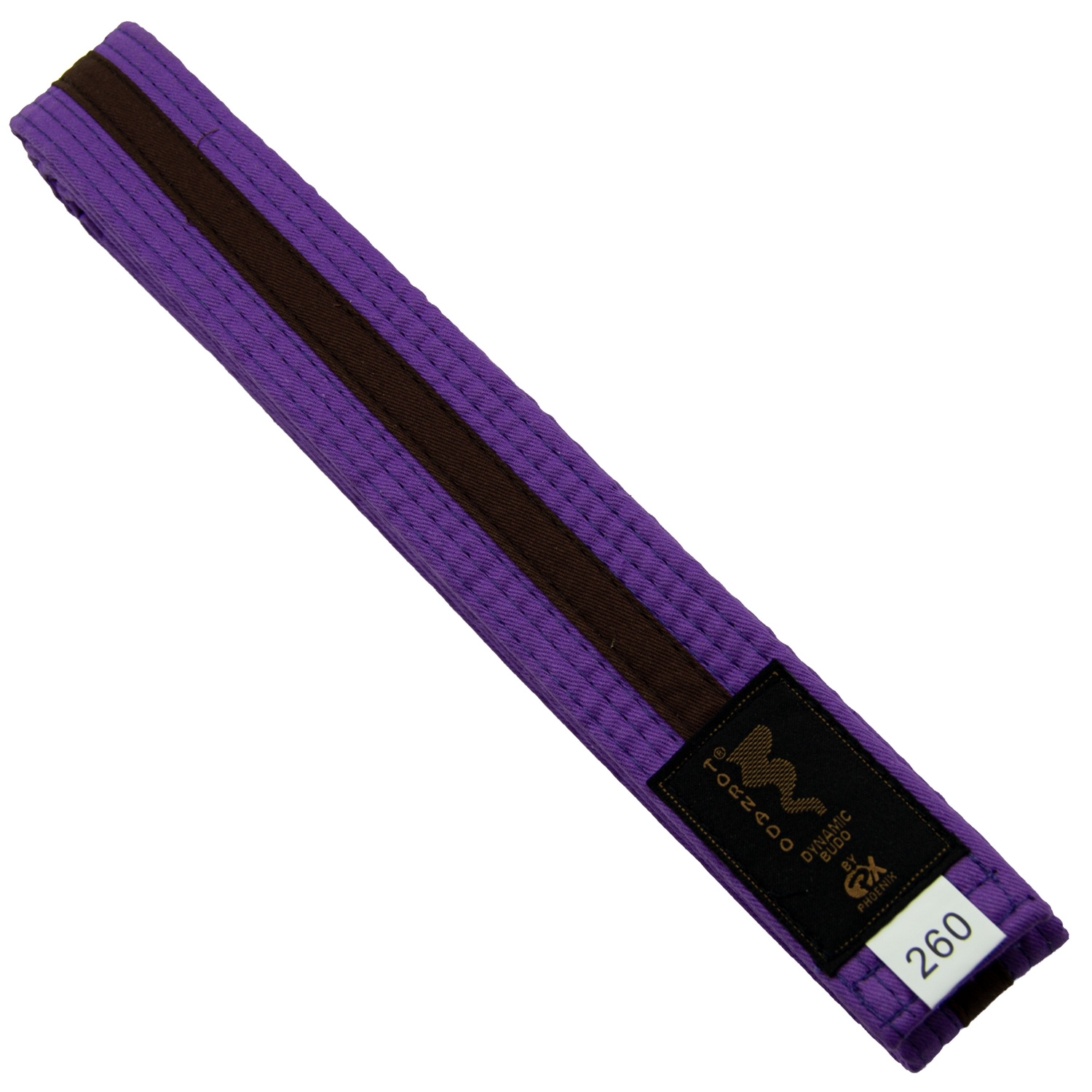 2-colour belt, purple brown stripe 240cm