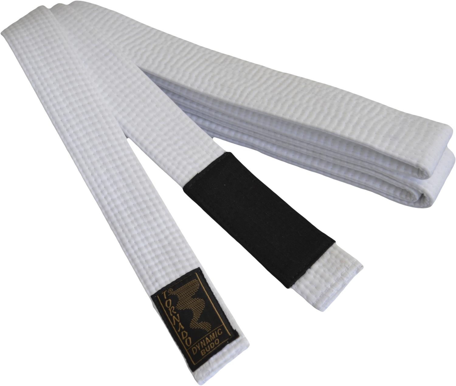 Children BJJ belt white w. bar 240 cm Children BJJ belt white w. bar 240 cm