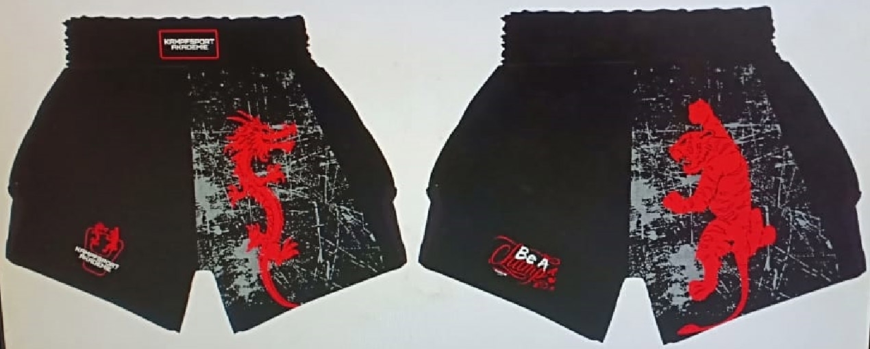 KA Thaibox Shorts Mesh XXL, schwarz-schwarz, Preis auf Anfrage!