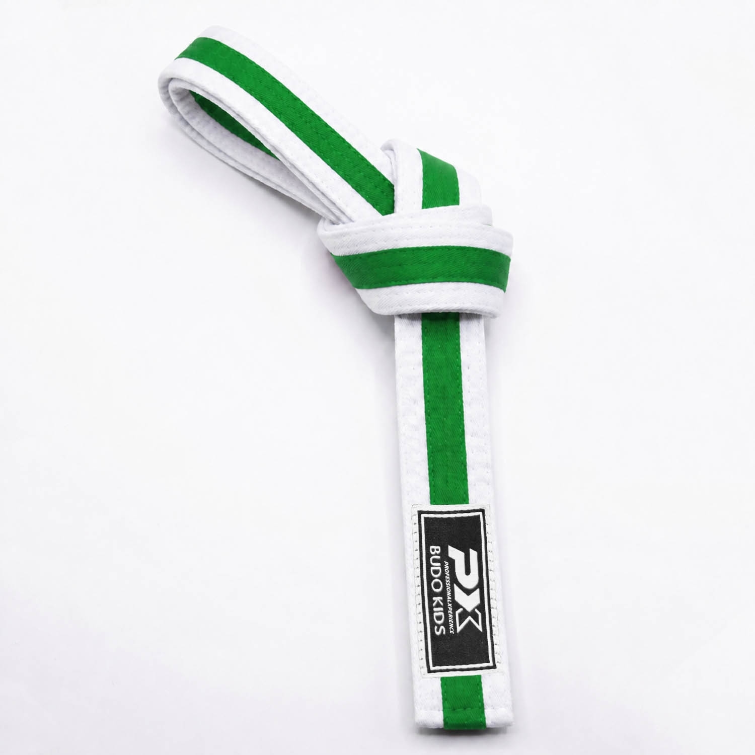PX Budo Kids Softbelt, weiß-grün 220cm