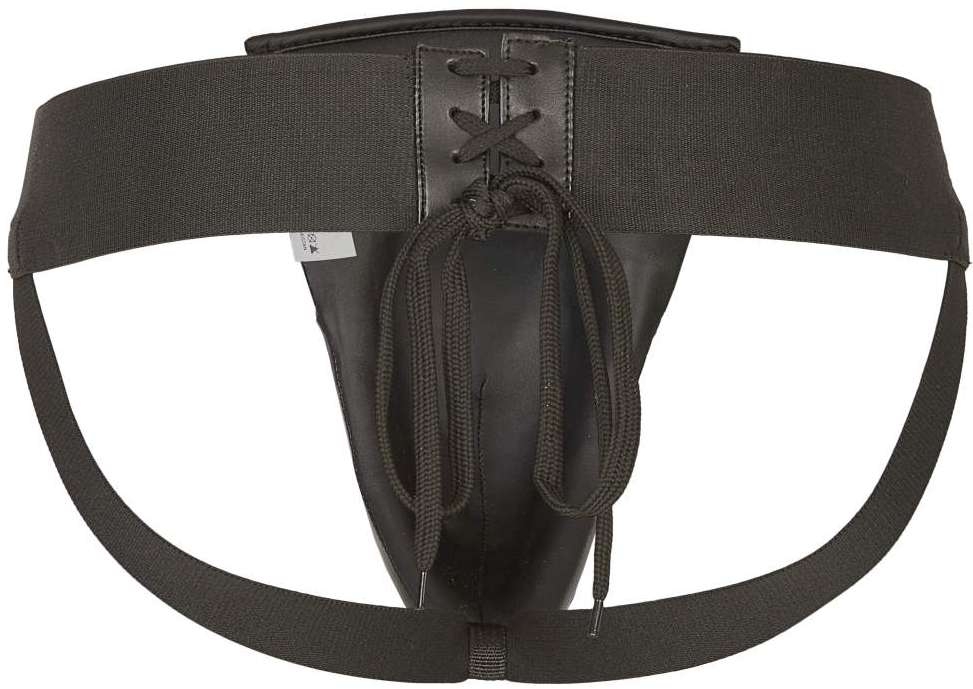 PX Male groinguard, black PU, size XL