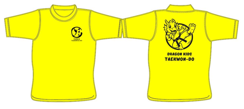 Shirt RY6502K Yellow 03 mit DRAGON KIDS Druck Brust + Rücken 7/8 Jahre Shirt RY6502K Yellow 03 mit DRAGON KIDS Druck Brust + Rücken 7/8 Jahre