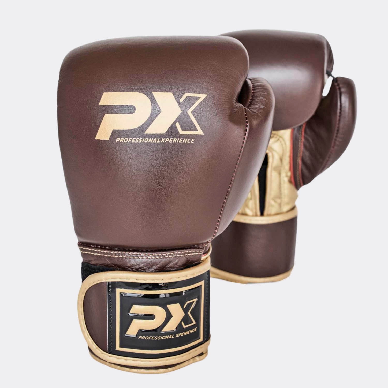 PX Boxhandschuhe, Leder, braun-gold 14oz