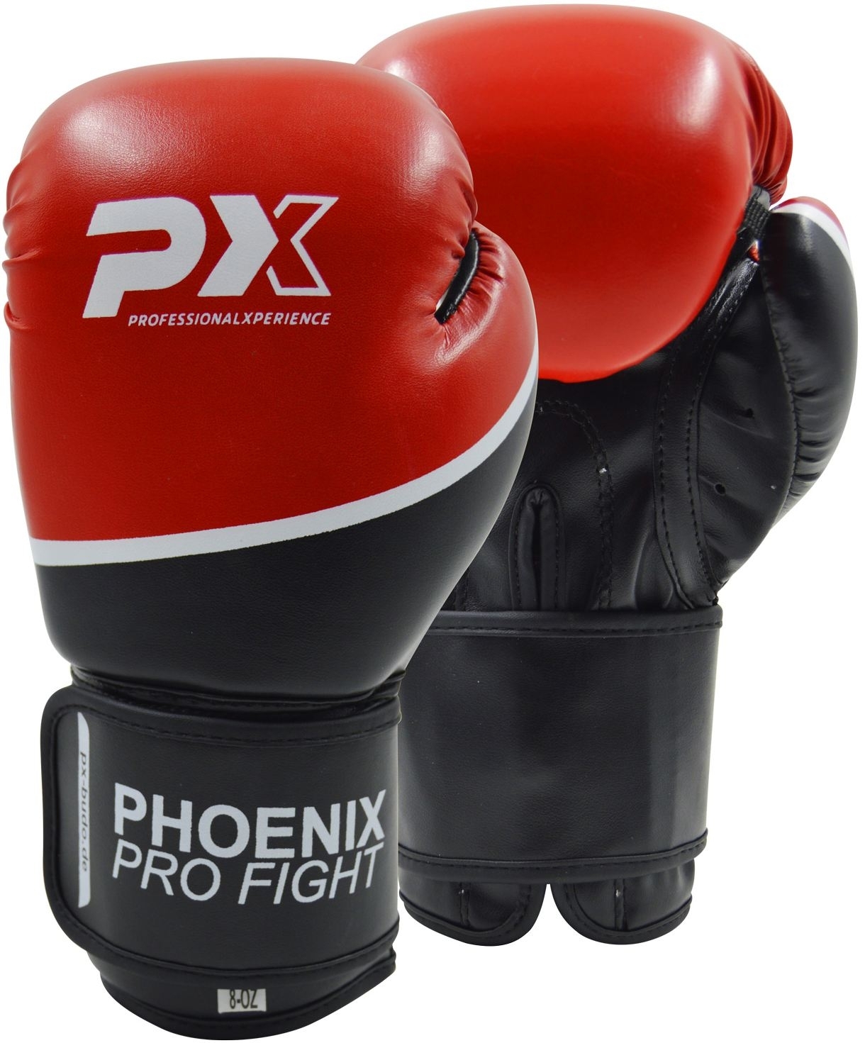 PX PRO FIGHT PU boxing gloves black-red 14oz PX PRO FIGHT PU boxing gloves black-red 14oz