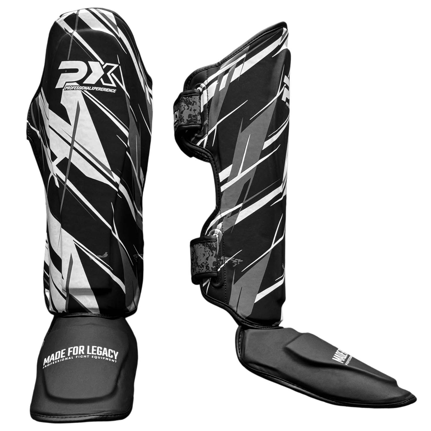 LEGACY X Schienbein-Spannschutz, Kunstleder, schwarz-grau XL