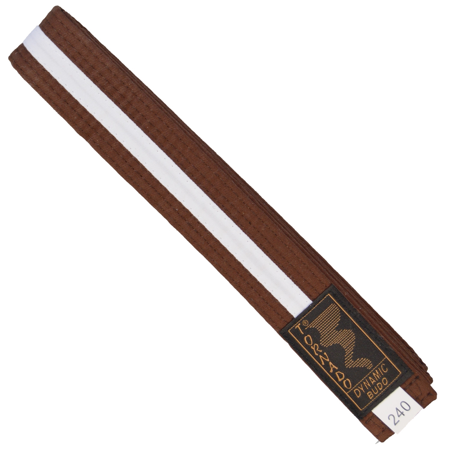 2-colour belt, brown- white stripe 240cm