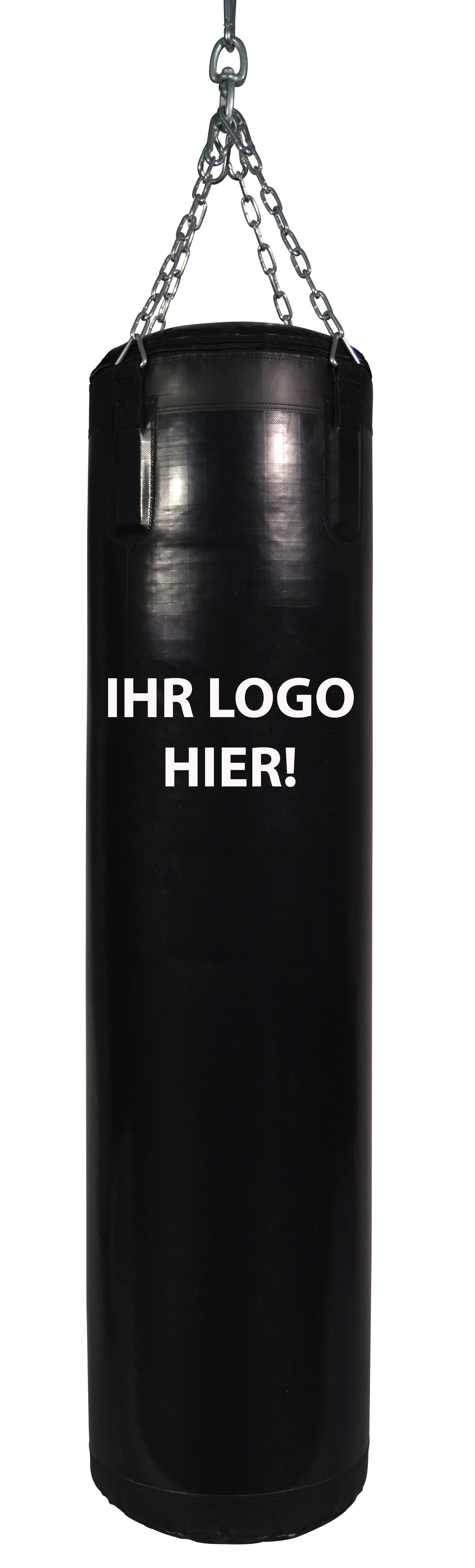 Boxsack mit Logo-Druck, schwarz, gefüllt, 130cm Boxsack mit Logo-Druck, schwarz, gefüllt, 130cm