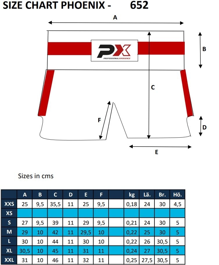 PX Thai Shorts, "Contender" schw-rot S