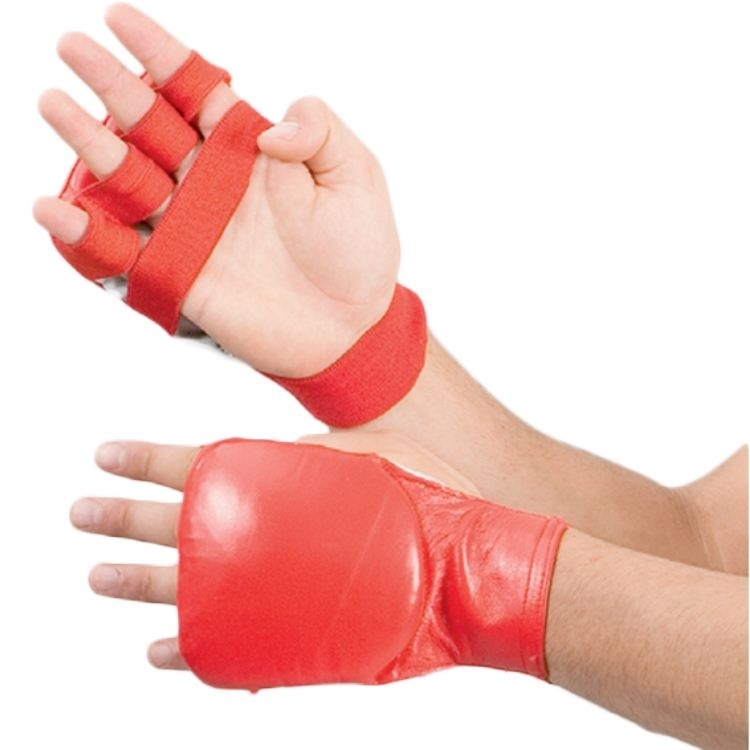 karate mitt leather, red XS
