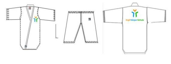 Sommeranzug "Kopf Körper Schule", weiß, Gr. 120 Sommeranzug "Kopf Körper Schule", weiß, Gr. 120