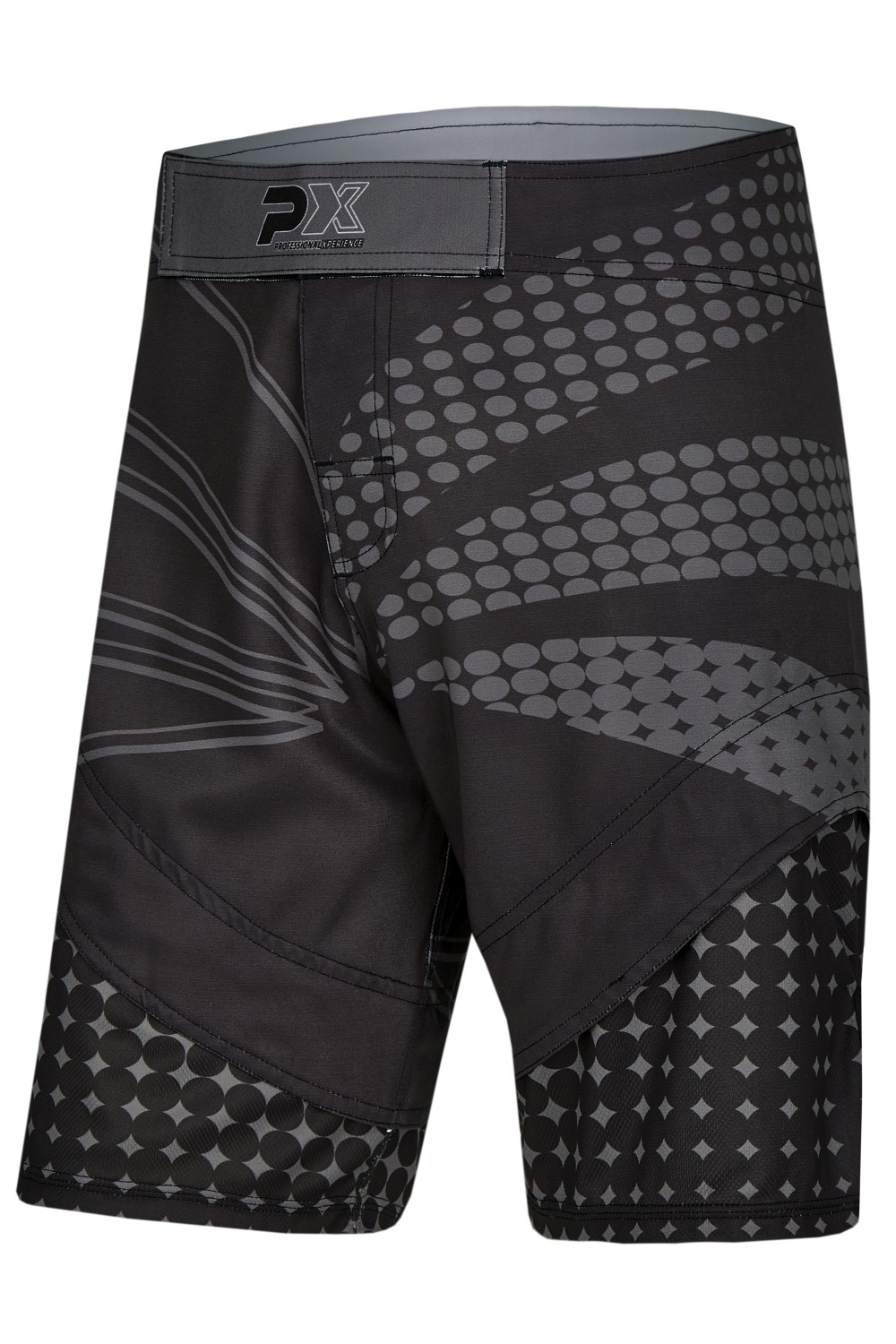 PX MMA Shorts schwarz-grau, Stretch PX MMA Shorts schwarz-grau, Stretch