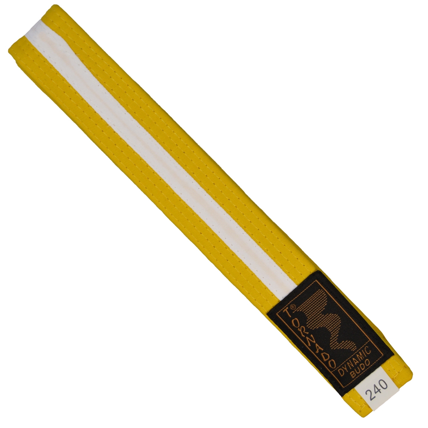 2-colour belt, yellow- white stripe 200cm 2-colour belt, yellow- white stripe 200cm