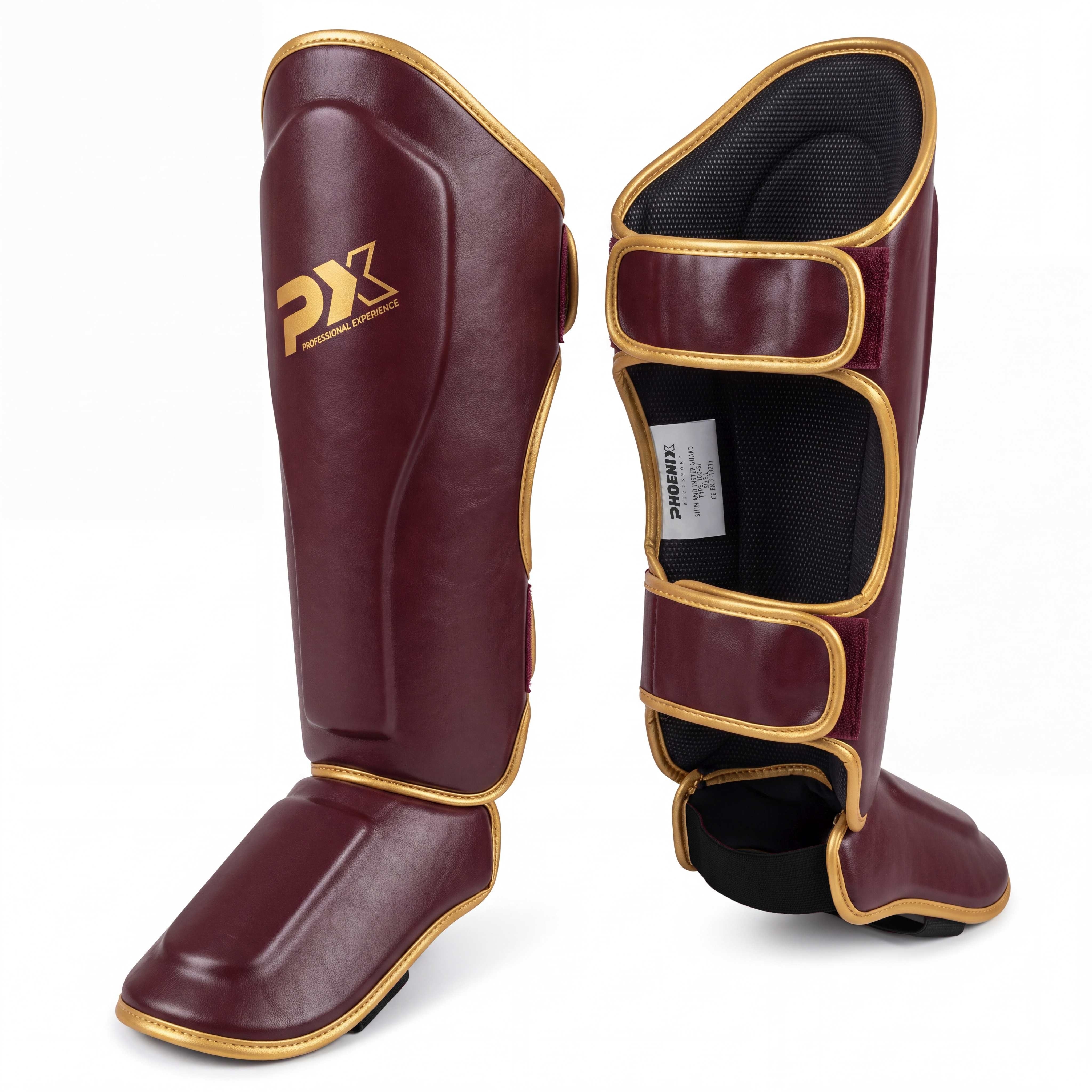 PX Schienbein-Spannschutz braun-gold PU XL