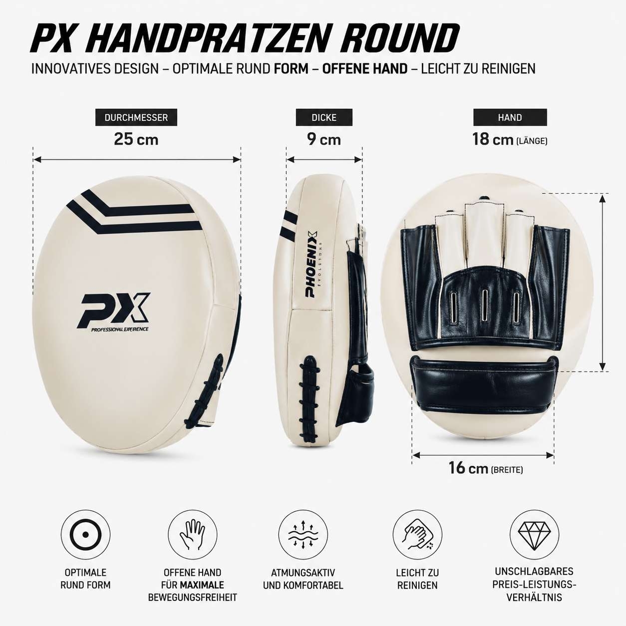 PX Boxpratze, PU, Paar, stone PX Boxpratze, PU, Paar, stone