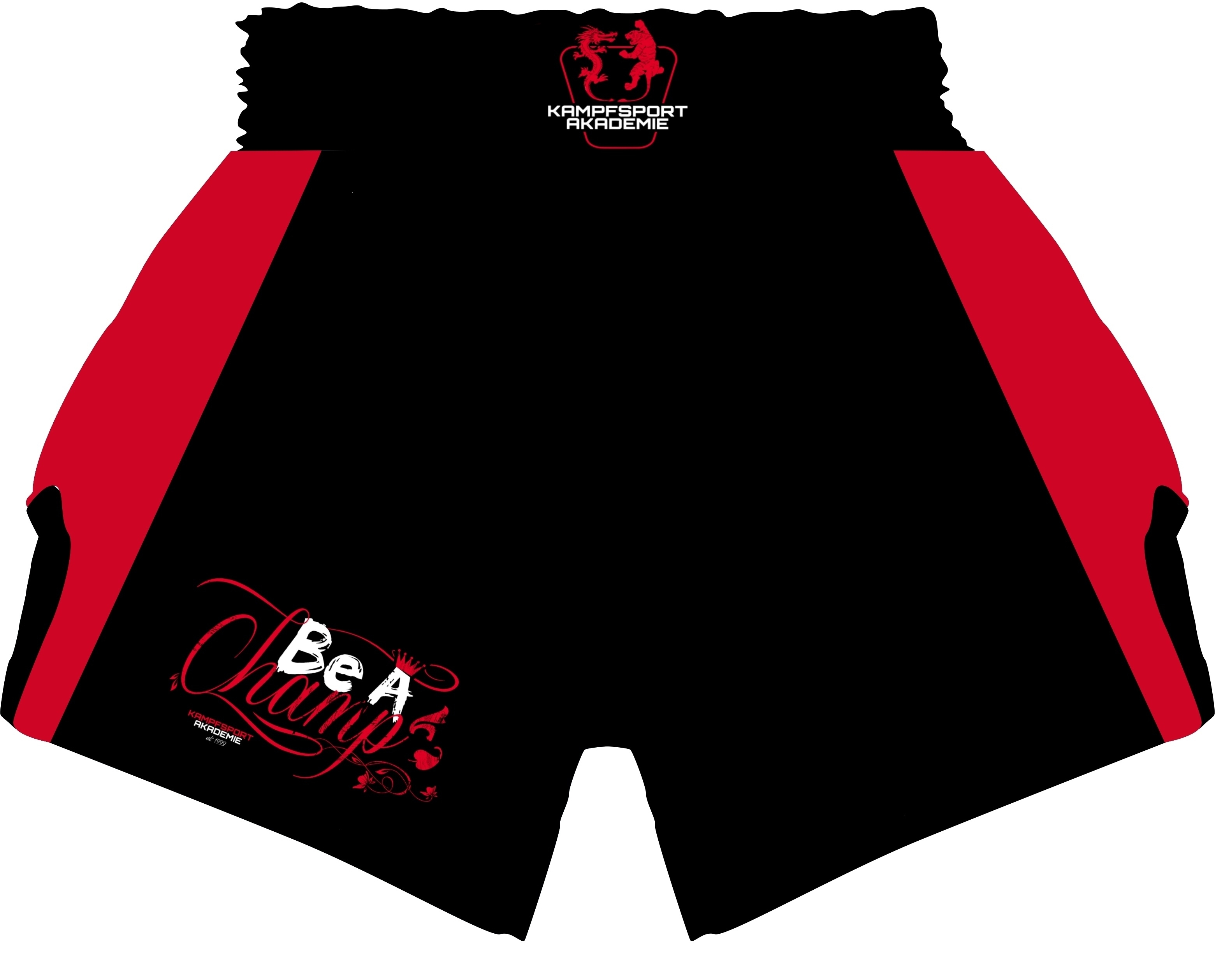 KA CHAMP Thaibox Shorts Mesh L, schwarz-rot KA CHAMP Thaibox Shorts Mesh L, schwarz-rot