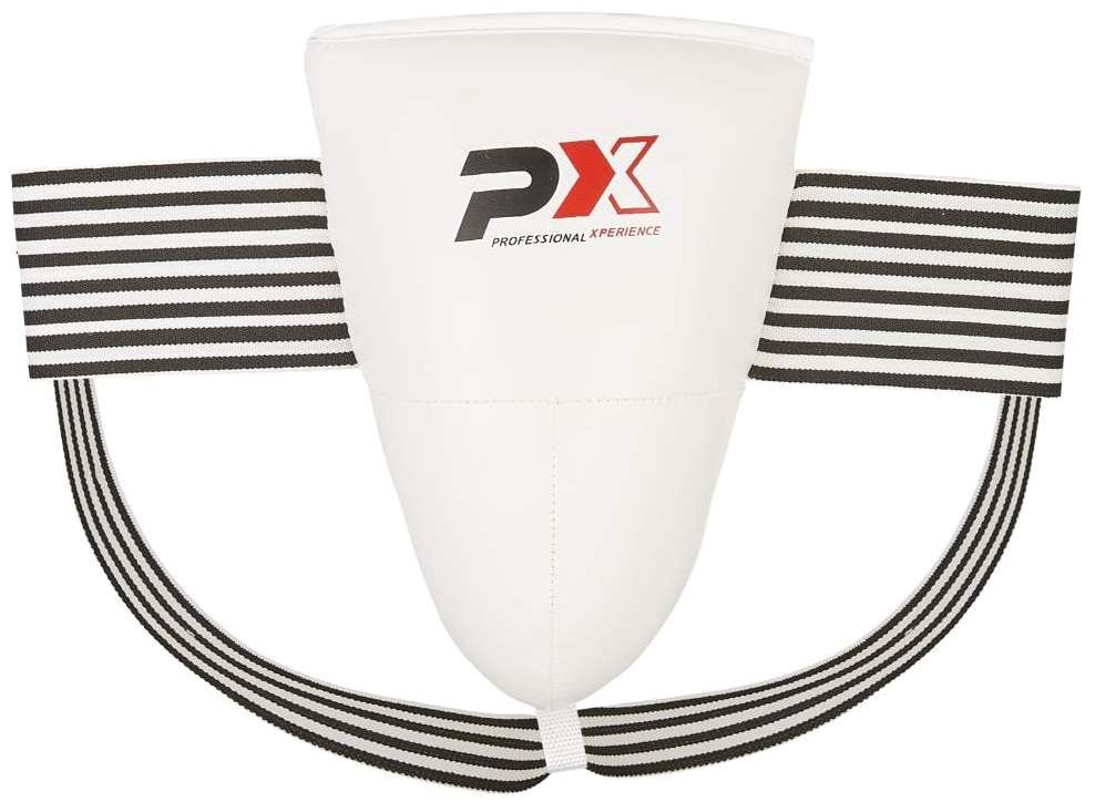 PX Male groinguard, white PU, size M PX Male groinguard, white PU, size M