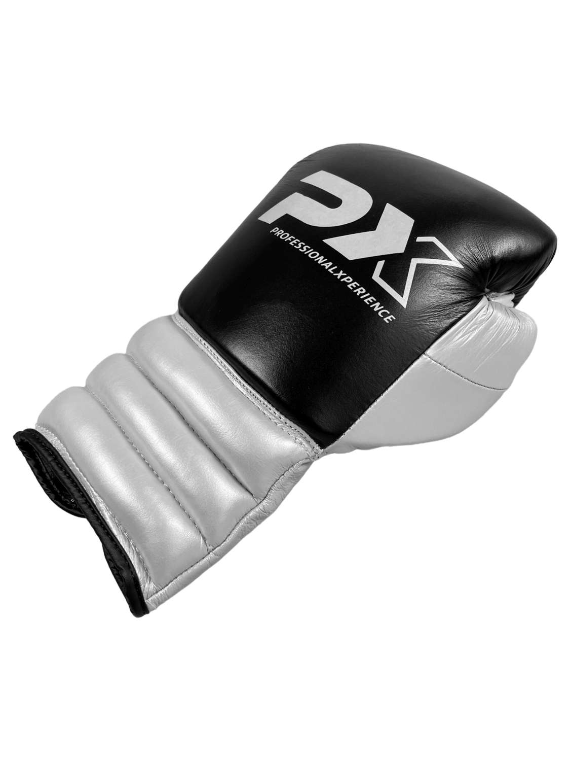 PX competition boxing gloves leather black-silver 16oz PX competition boxing gloves leather black-silver 16oz
