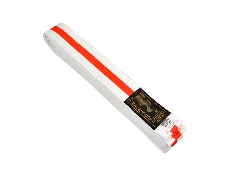 Budogürtel weiß-orange 200 cm