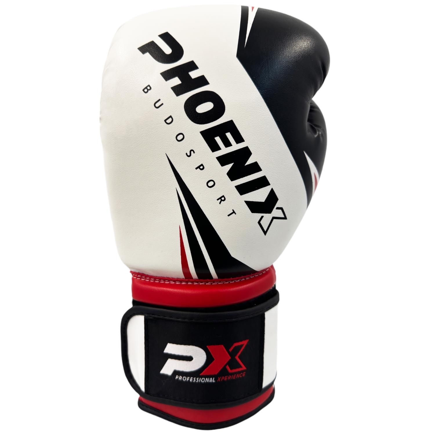 PX Boxhandschuhe, Kunstleder, weiß-schwarz-rot, 10oz PX Boxhandschuhe, Kunstleder, weiß-schwarz-rot, 10oz