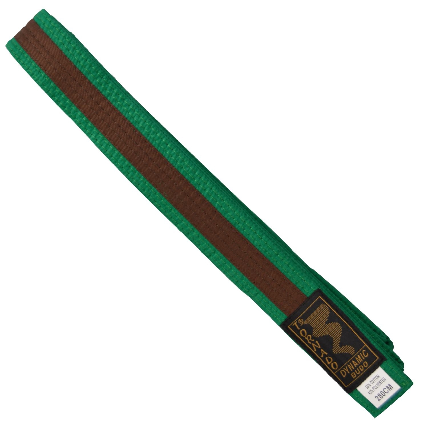 2-colour belt, green-brownstripe