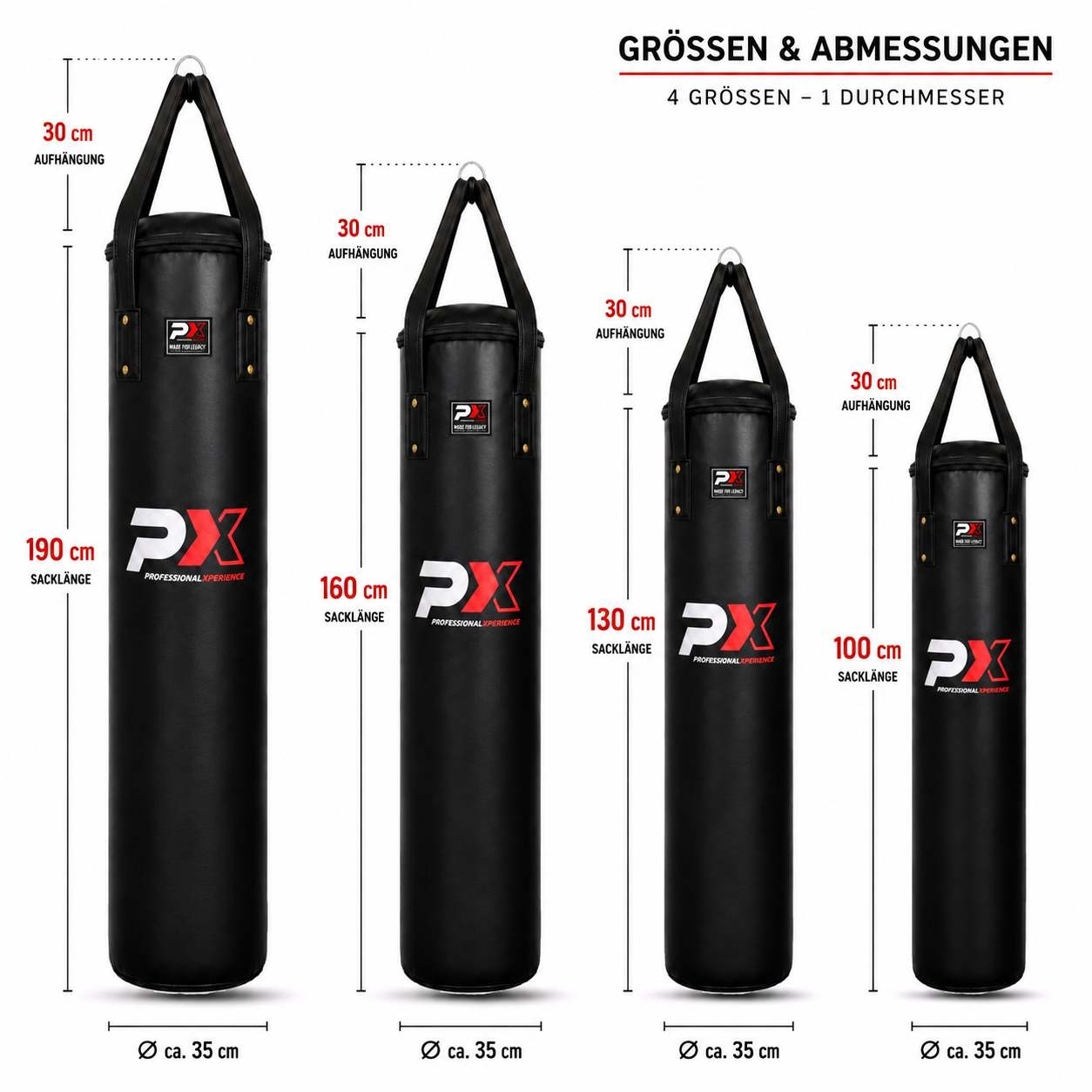 PX Punching bag black, filled PX Punching bag black, filled