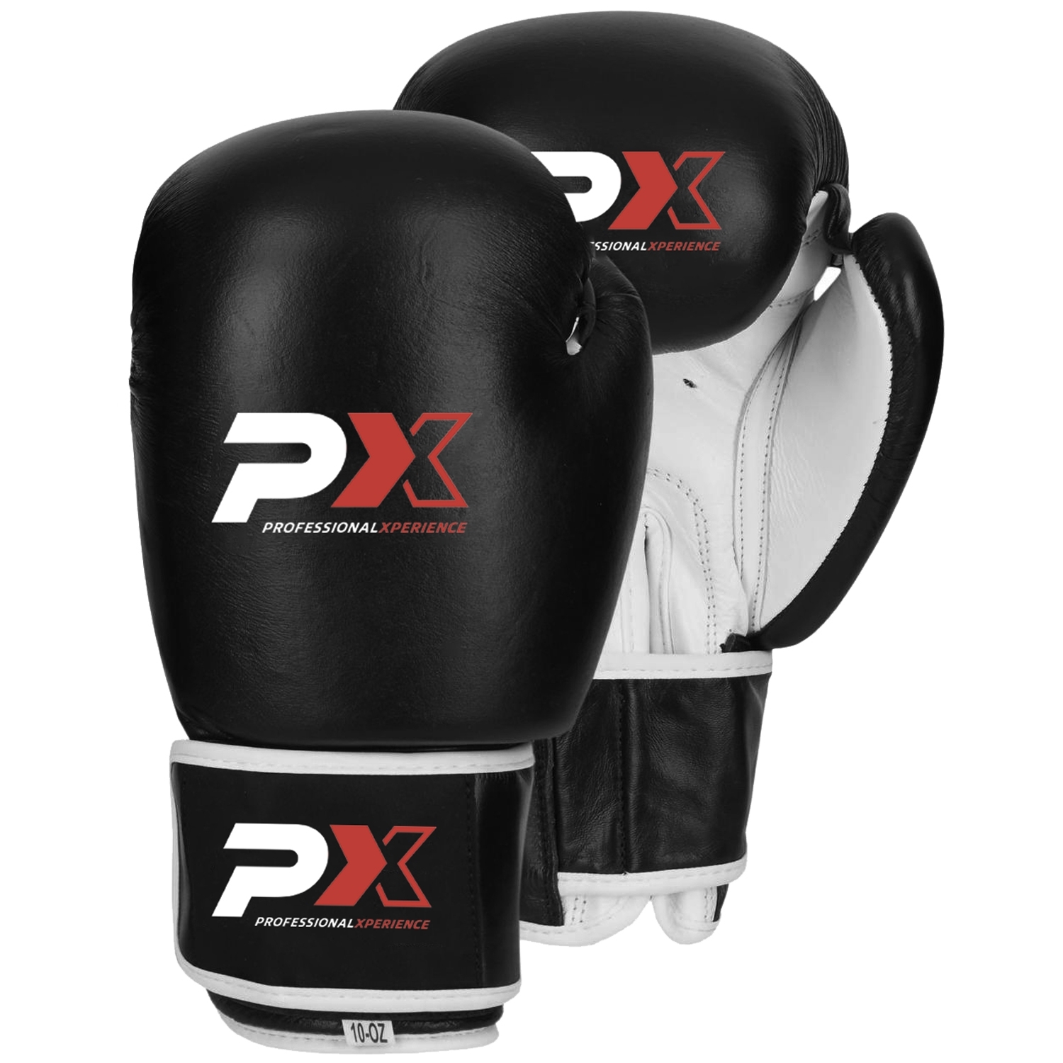 boxing gloves, genuine cowhide, black 12 Oz