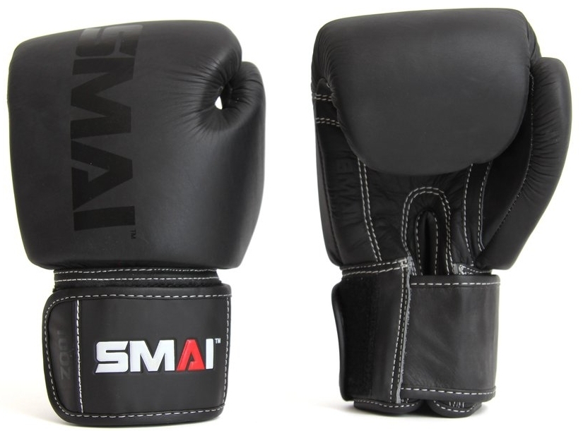 SMAI Elite P85 Boxhandschuhe, Leder, schwarz 12oz SMAI Elite P85 Boxhandschuhe, Leder, schwarz 12oz