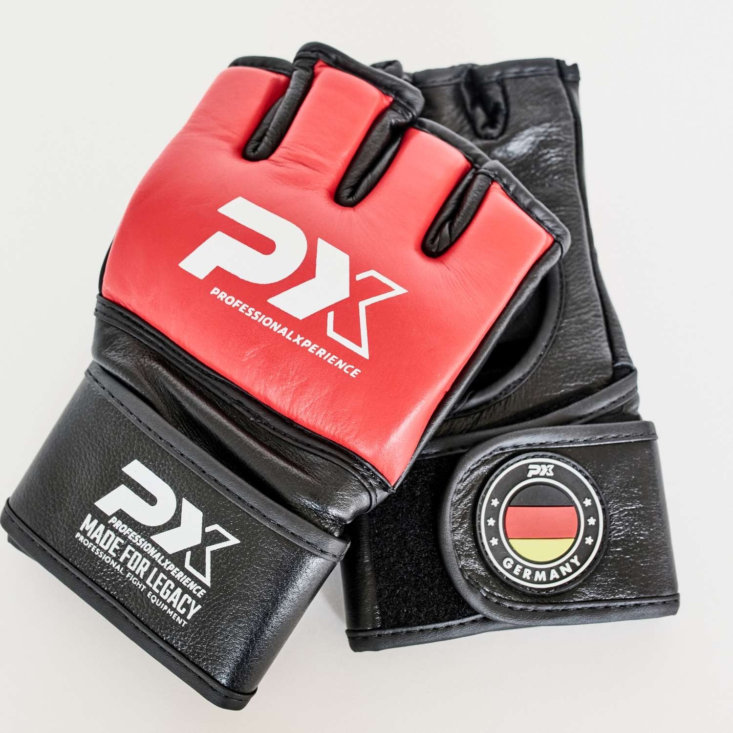 PX MMA-Handschutz Leder schwarz-rot S