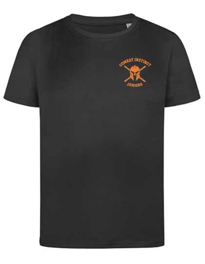 S8170 Shirt Schwarz mit Flexdruck Brust + Rücken Combat Instinct Juniors XS (110/116)