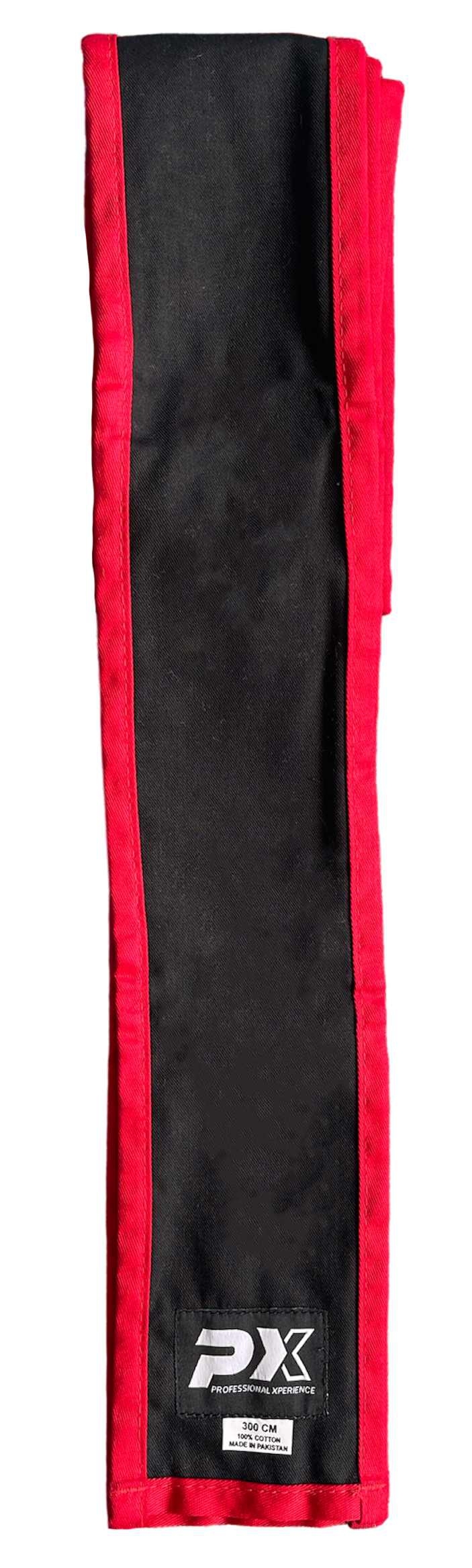 Cotton kung fu sash black-red