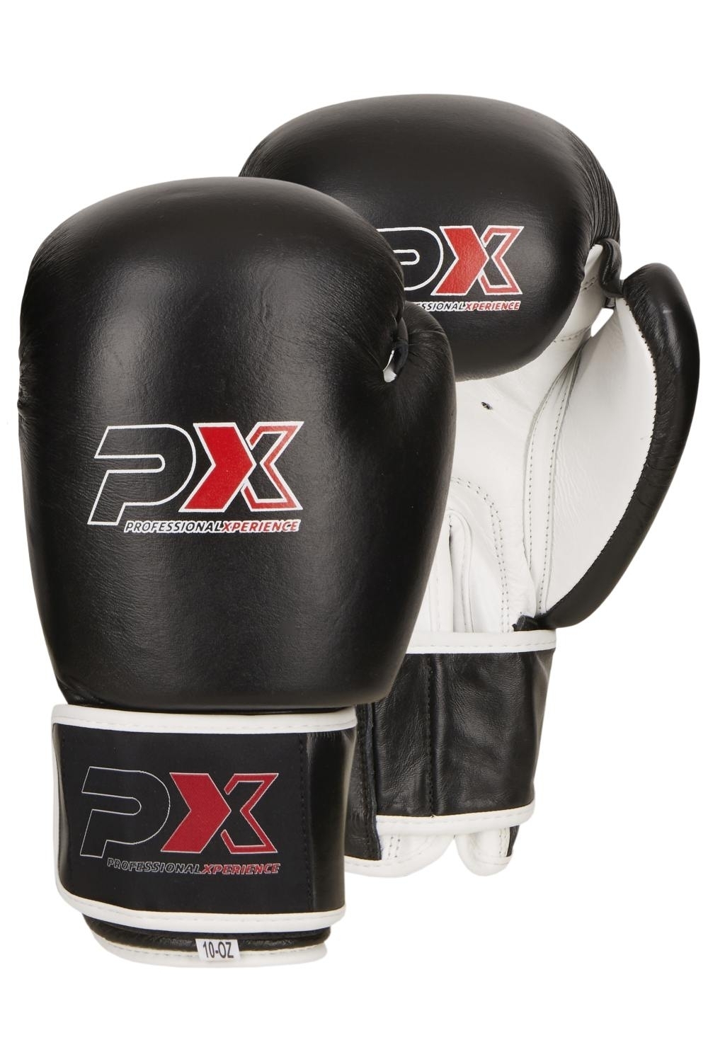 PX Boxhandschuhe schwarz-weiß Leder 8 Oz PX Boxhandschuhe schwarz-weiß Leder 8 Oz