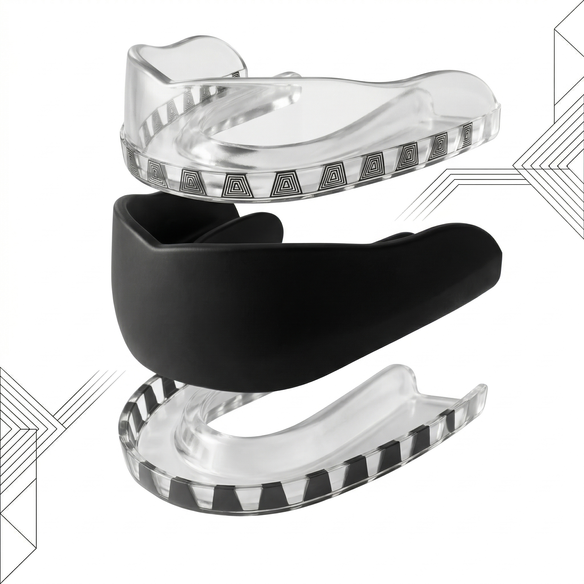 SHIELD MGB Mouthguard for Braces, senior,black, double pack