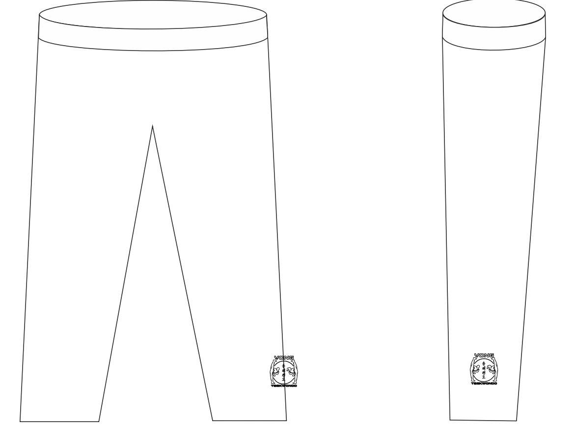 Yong Taekwondo Logo Bestickung an 3 Positionen