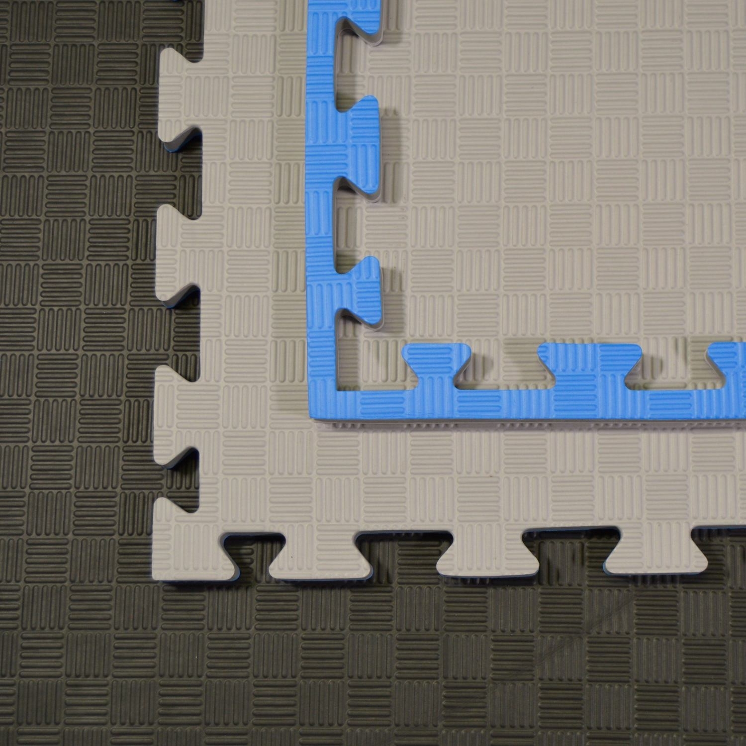 Kampfsportmatten grau/ blau 100x100x2cm