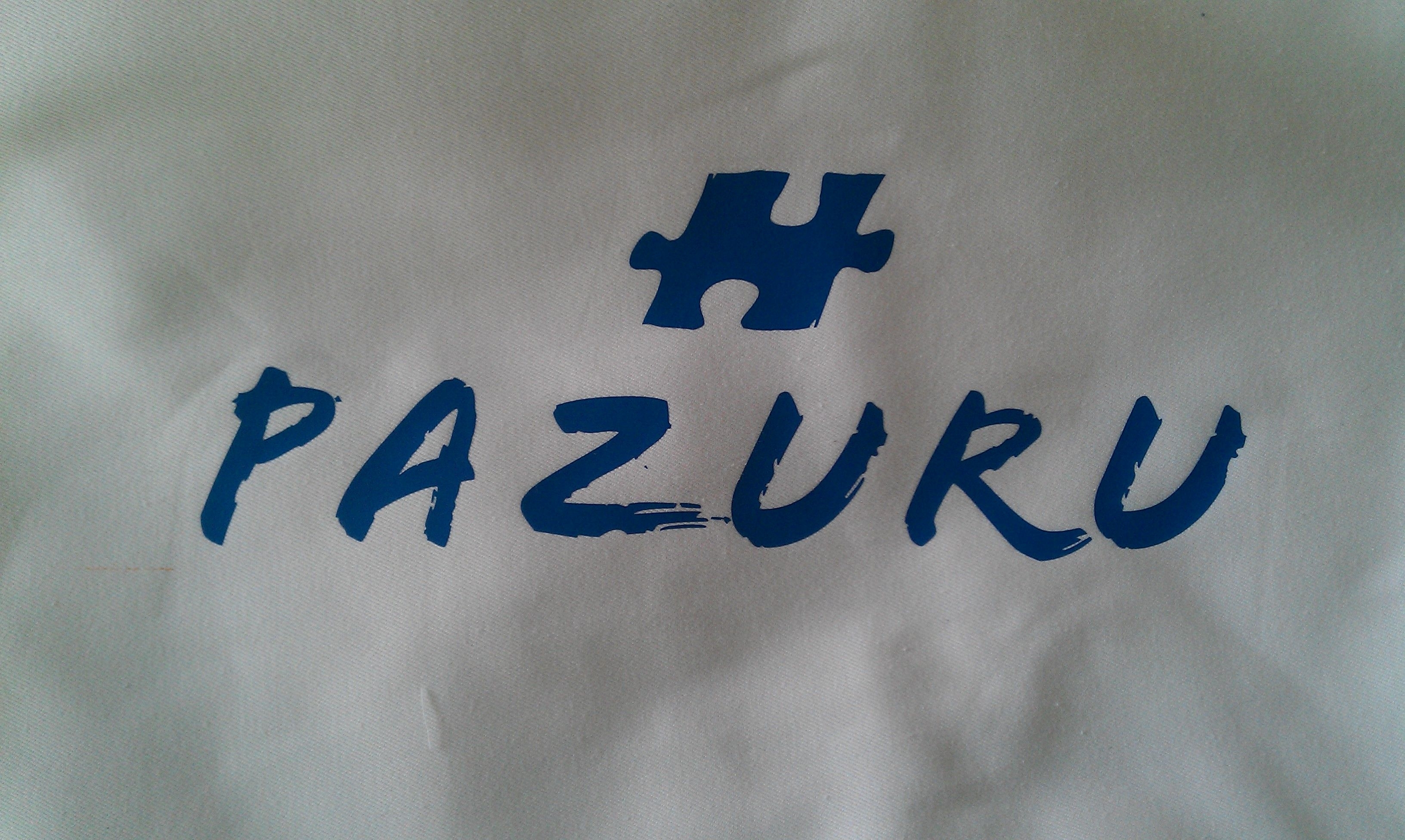 Siebdrucktransfer blau "PAZURU"