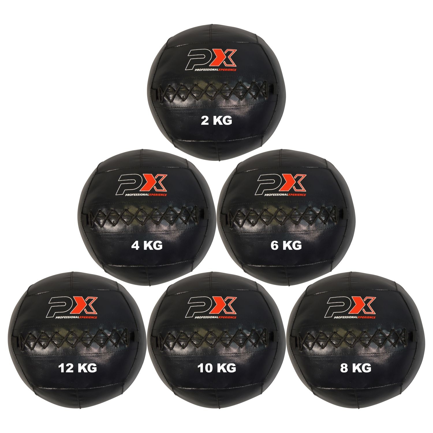 PX Wall Ball, Medizinball, PVC schwarz