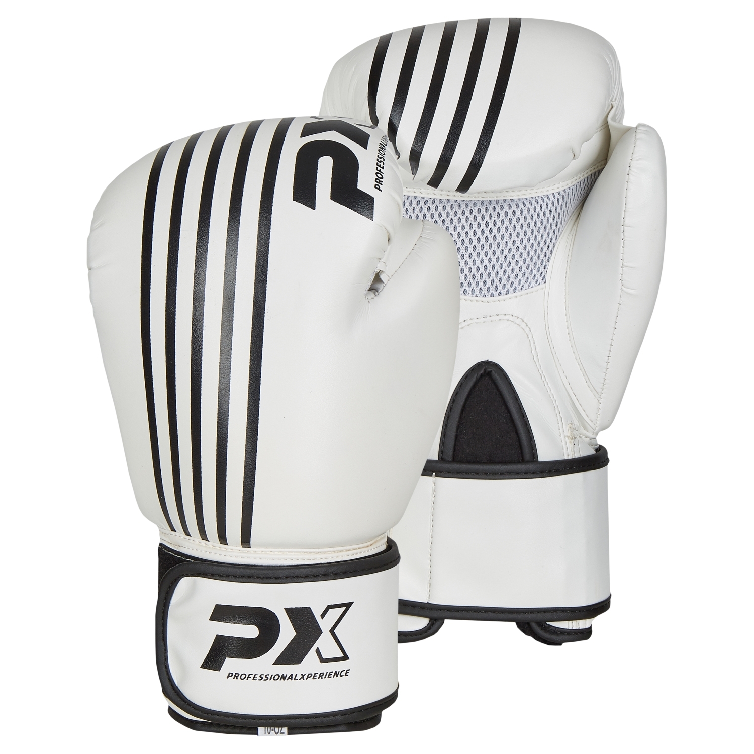 100-BGZ20-PX-Boxhandschuhe-SPARRING-PU-weiss-schwarz-8oz-1 PX Boxhandschuhe SPARRING, PU weiß-schwarz 8oz