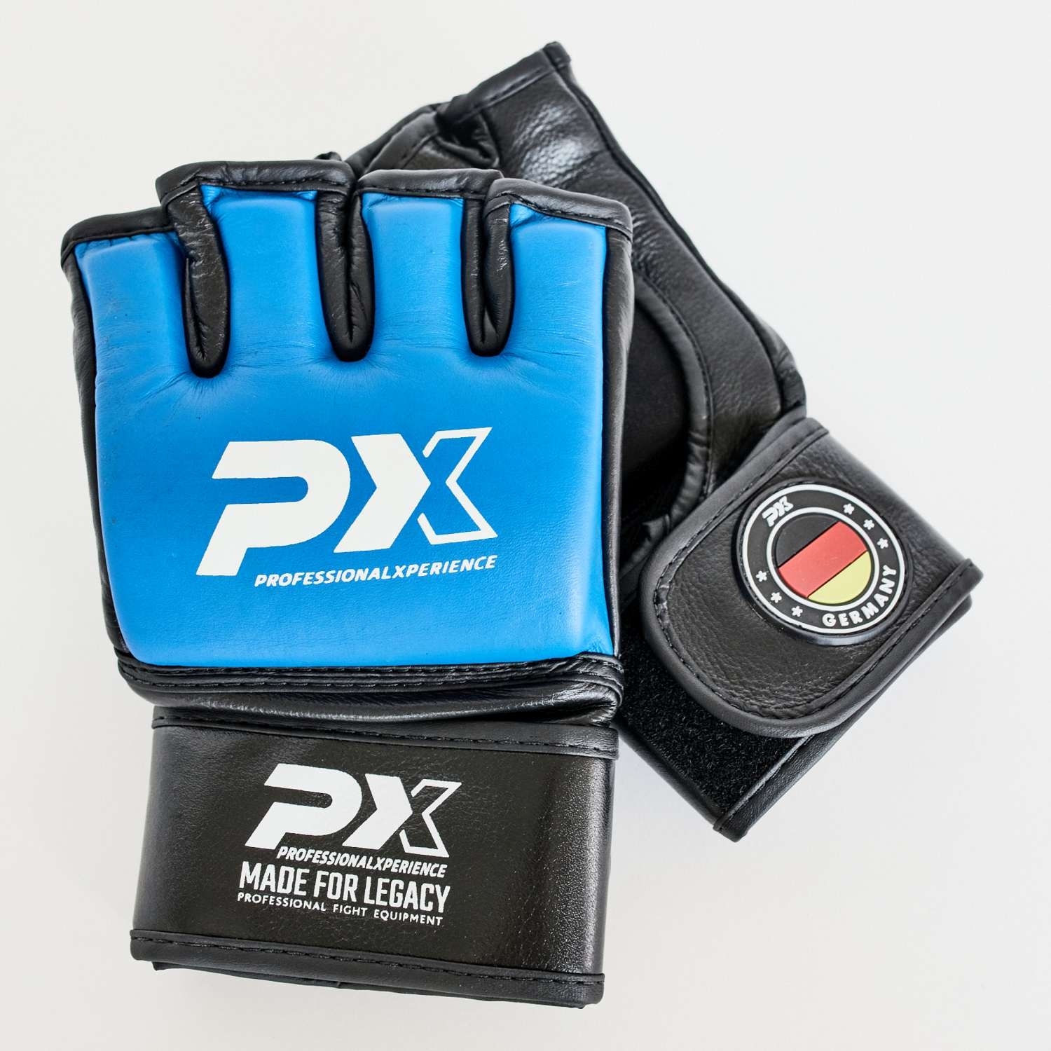 PX MMA glove Leather, black-blue colour L