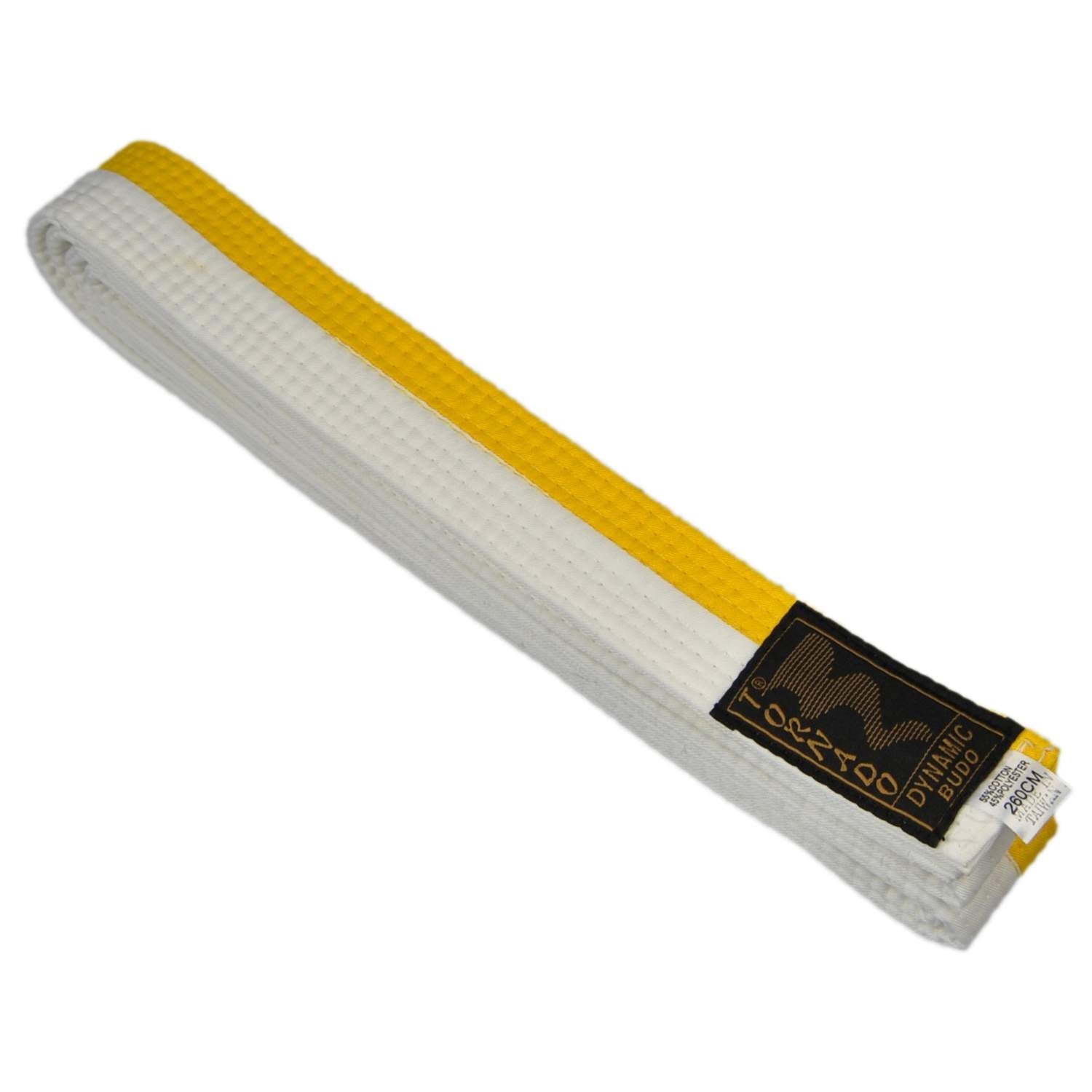 Budogürtel weiß-gelb mittig geteilt 240 cm