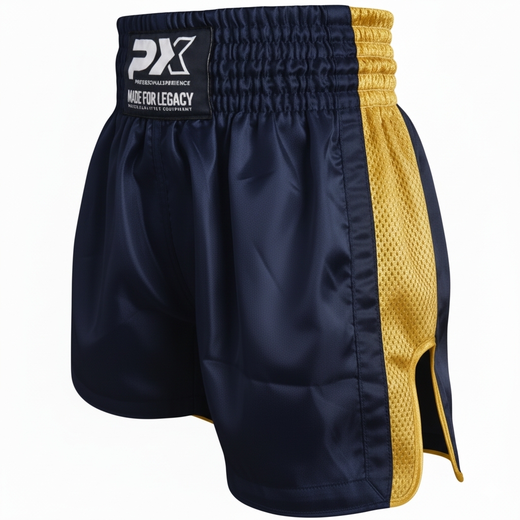 PX Legacy Thai Shorts , Mesh, navy-gold XS PX Legacy Thai Shorts , Mesh, navy-gold XS
