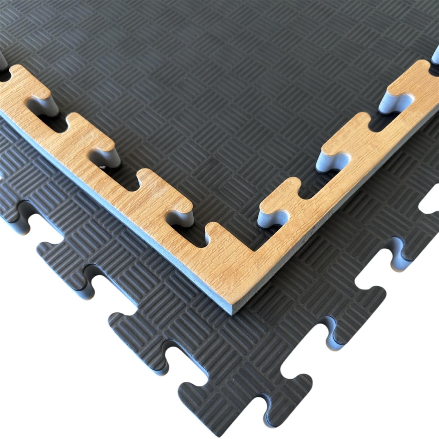 Kampfsportmatten Holzoptik/ schwarz 100 x 100 x 2,5cm Kampfsportmatten Holzoptik/ schwarz 100 x 100 x 2,5cm