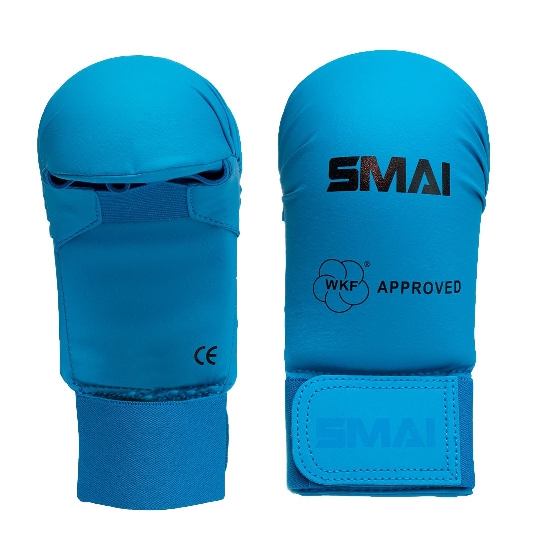 SMAI WKF- Kar-Handschutz o.Daumen blau Gr. L SMAI WKF- Kar-Handschutz o.Daumen blau Gr. L